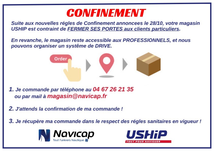 uship accastillage drive confinement covid voiliers vente cap d'agde sete